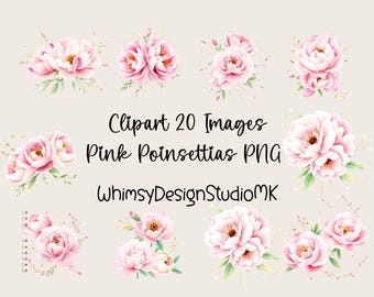 Watercolor Pastel Peonies Clipart