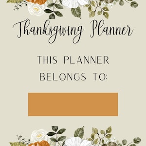 Thanksgiving Digital Planner Printable, Holiday Meal Planner, Downloadable Planner, Thanksgiving Meal Guide