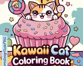 Kawaii Cat Coloring Book Printable, Cute Cats, Kids Activities, Printable Coloring Pages, Cat Coloring Fun