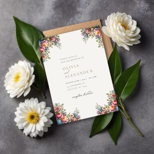 Plantilla de plano de asientos para boda con diseño floral en acuarela, imprimible en Canva, para organizar bodas, decoración de recepciones y planificación de eventos (WED05)