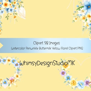 Clipart floral amarillo bígaro de acuarela, diseño floral, paquete de clipart, ilustración de flores, arte digital