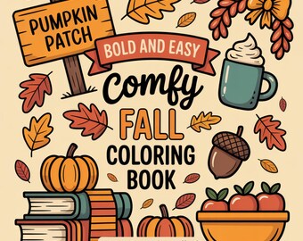 Easy Fall Coloring Book, Seasonal Kids Activity (Printable)