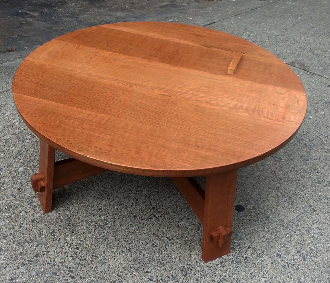 36 Diameter Mission Style Round Coffee Table Etsy