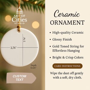 Bath England Christmas Ornament Hand-Painted Style Cityscape Keepsake Decoration for Travel Lovers & UK Gift image 8