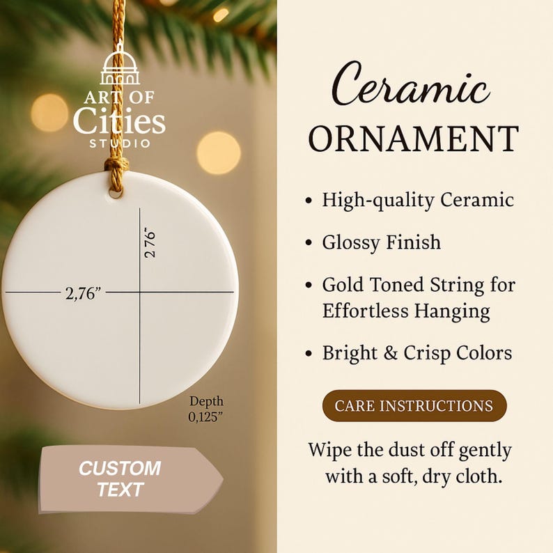 Bath England Christmas Ornament Hand-Painted Style Cityscape Keepsake Decoration for Travel Lovers & UK Gift image 8
