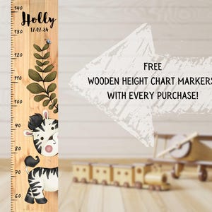 Zebra groeimeter, gepersonaliseerde groei, babykamer decor, meetbord voor kinderen, gepersonaliseerde kindercadeaus jongen, baby meisje groeimeter