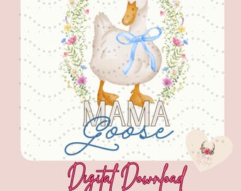 Mama Goose, Goose Coquette, Goose, Floral Silly Goose, Preppy Silly Gose, Sublimation, DTF Transfers