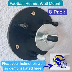 8-Pack Floating Hidden Wall Mount to Display Full Size Football Helmet - Free Shipping!