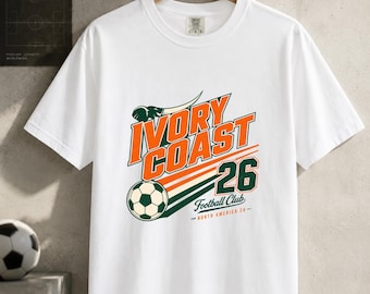 Ivory Coast Soccer Shirt, Ivory Coast 2026 Shirt, Cote Divoire Football Tee, Soccer Club Supporter T-Shirt, Comfort Colors Tee