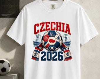 Czechia Soccer Shirt, Czech Republic Soccer Shirt, Czechia 2026 Tee, Football Supporter T-Shirt, Comfort Colors Tee