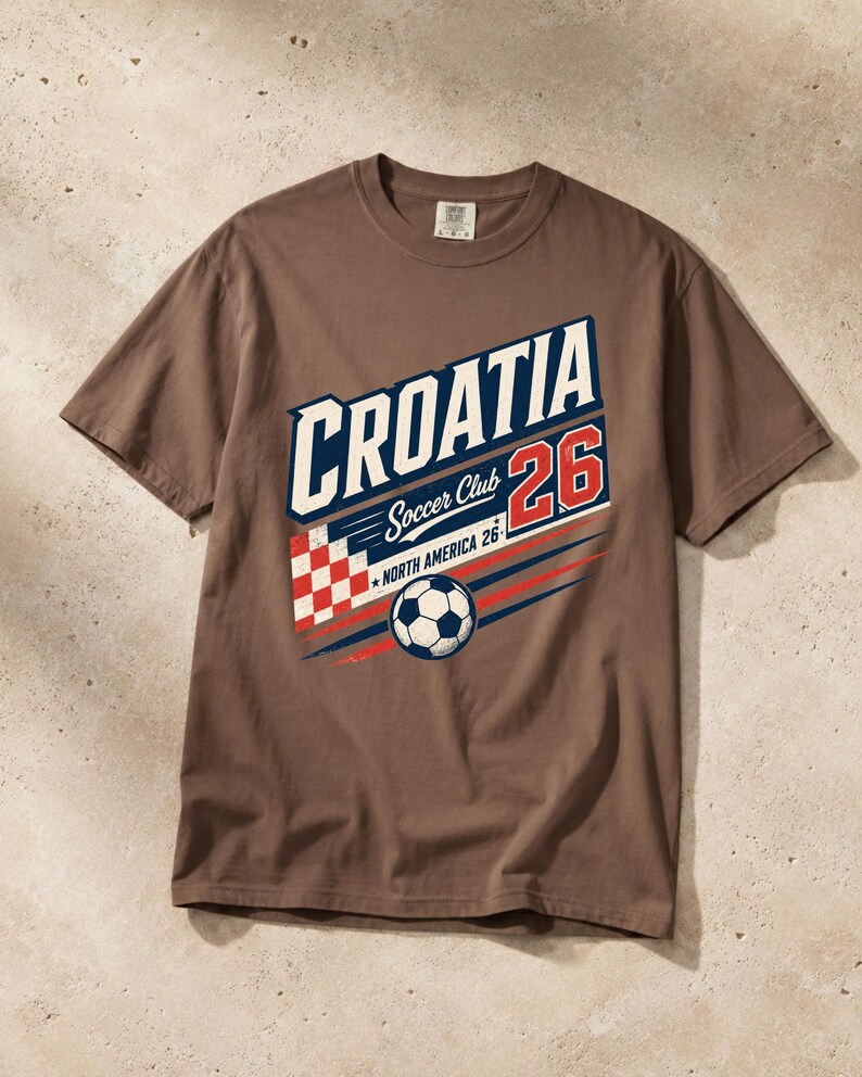 Croatia Soccer Shirt, Croatia 2026 Shirt, Croatian Football Tee, Soccer Club Supporter T-Shirt Bild 6