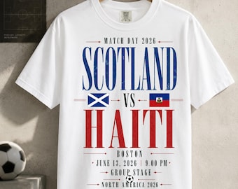 Vintage Scotland vs Haiti Soccer Shirt, Match Day 2026 Tee, Scotland 2026 Shirt, Haiti Fan Shirt