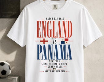 England vs Panama Soccer Shirt, Match Day 2026 Tee, England Panama Fan Shirt, Comfort Colors T-Shirt