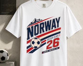 Norway Soccer Shirt, Norway 2026 Shirt, Norwegian Football Tee, Soccer Club Supporter T-Shirt, Comfort Colors Tee