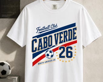 Cabo Verde Soccer Shirt, Cape Verde 2026 Shirt, Cabo Verde Football Tee, Soccer Club Supporter T-Shirt, Comfort Colors Tee