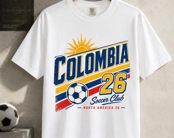 Colombia Soccer Shirt, Colombia 2026 Shirt, Colombian Football Tee, Soccer Club Supporter T-Shirt, Comfort Colors Tee
