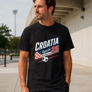 Croatia Soccer Shirt, Croatia 2026 Shirt, Croatian Football Tee, Soccer Club Supporter T-Shirt Bild 4