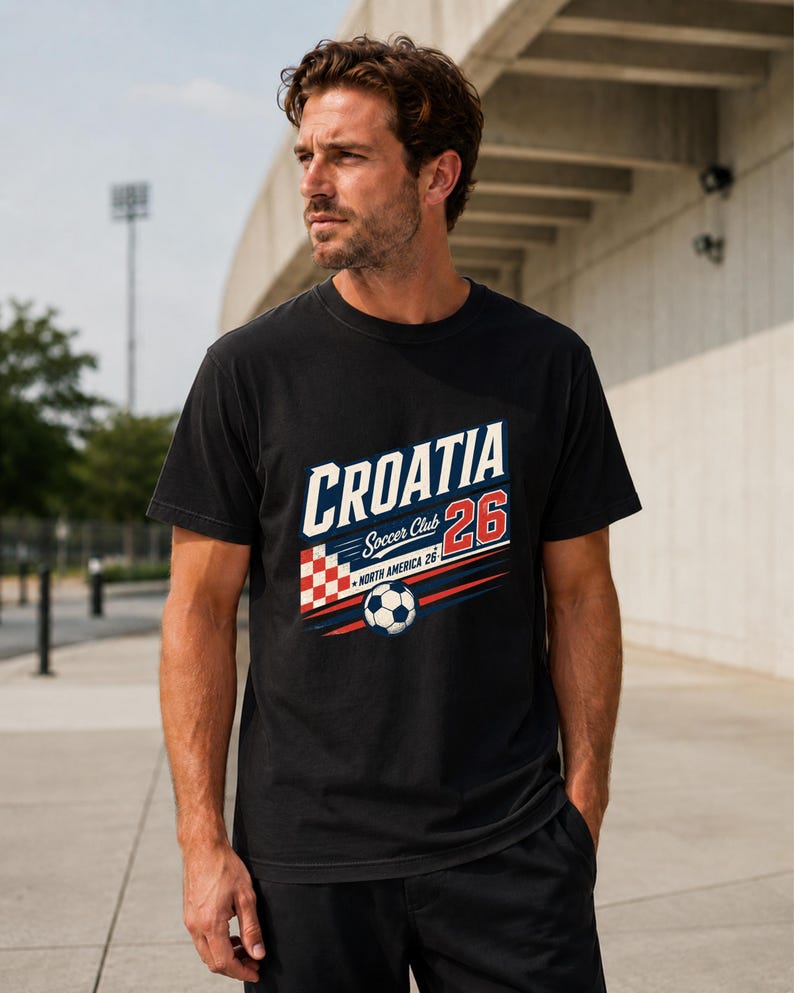 Croatia Soccer Shirt, Croatia 2026 Shirt, Croatian Football Tee, Soccer Club Supporter T-Shirt Bild 4