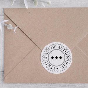 Stickers Certificate Authenticity Label for Artist Round Envelope ...
