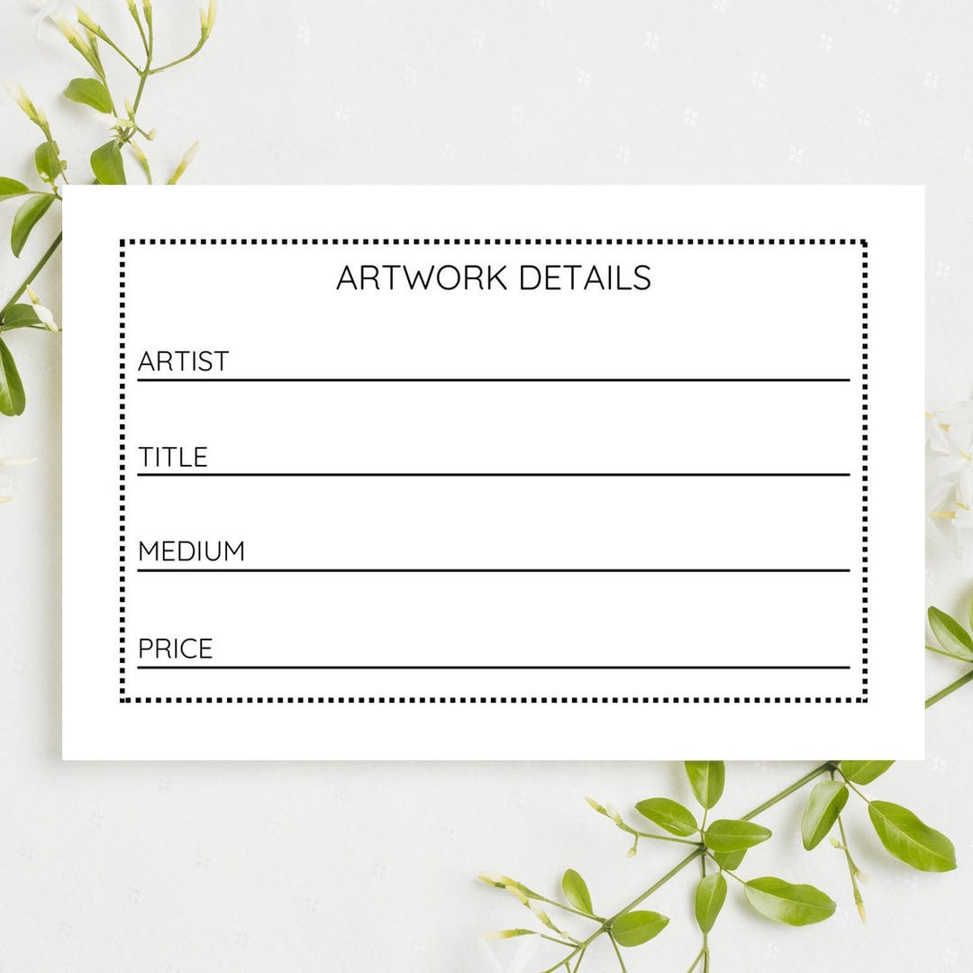 Printable Art Exhibition Wall Display Cards Instant Printable Download ...