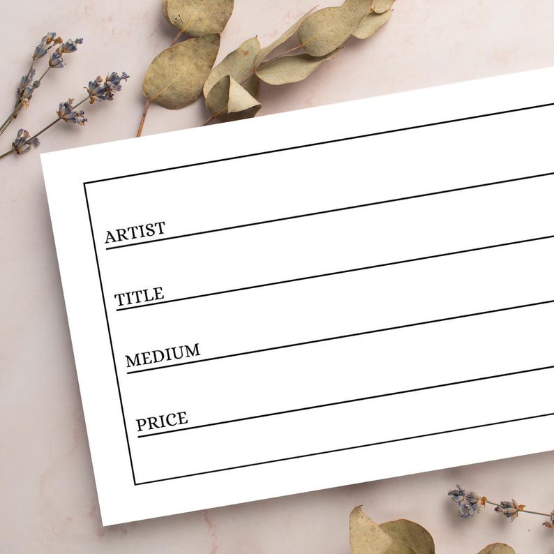 Printable Artist Exhibition Wall Display Cards Instant Printable ...