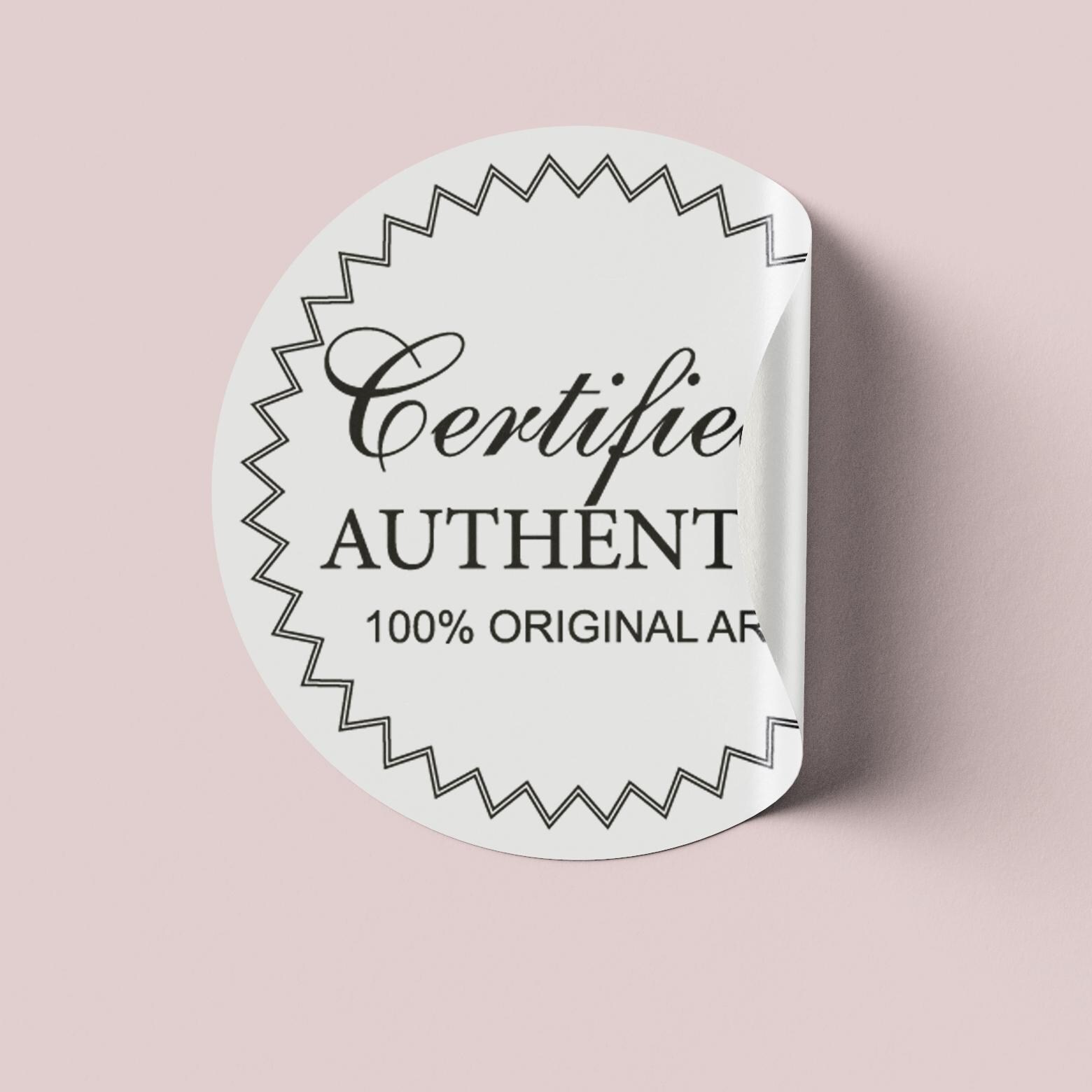Stickers Round Certified Authentic Artist Gloss Labels Certificate of ...