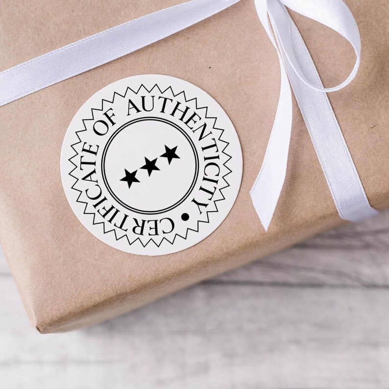 Stickers Certificate Authenticity Label for Artist Round Envelope ...