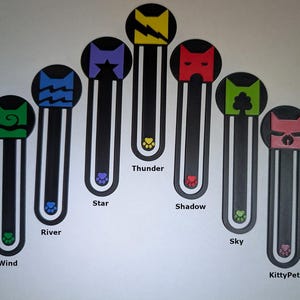Warrior Cats Clan-Inspired Bookmarks - Personalizable Gifts & Party Favors