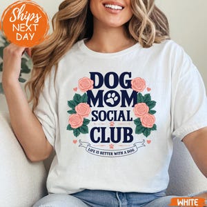 Dog Mom Social Club Shirt, Cute Dog Lover Gift for Women, Comfort Colors Tee, Women Pet Lover Shirt, Fur Mama Shirt, Animal Lover Gift Tee