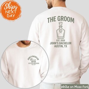Bachelor Party Sweatshirt, Whiskey Groom Hoodie, Custom Location Groomsmen Pullover, Bachelor Club Trip Sweater, Groom Squad Gift