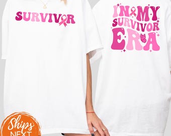 In My Survivor Era Breast Cancer Awareness Shirt, Pink Ribbon Warrior Gift Tee, Breast Cancer Survivor T-Shirt, October Awareness Month