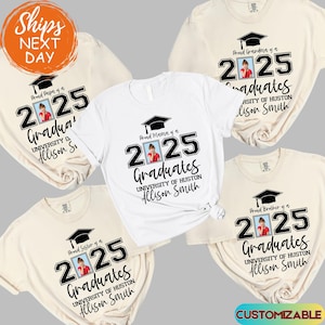 Custom Graduation Family Shirt, Proud Graduate 2025 T-Shirt, Matching Grad Party Shirts, Personalized Graduation Gift, High School, College