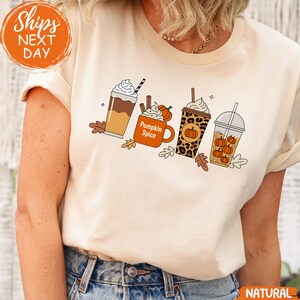Fall Coffee Lover T-Shirt, Cozy Fall Graphic Tee for Coffee Enthusiasts, Fall Gift, Autumn Coffee Lover Shirt, Women Fall Shirt, Pumpkin Tee