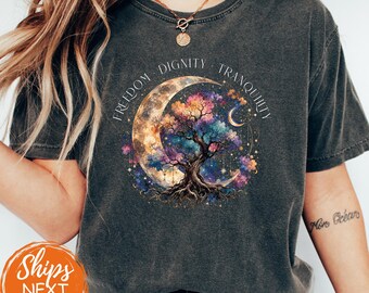 Freedom Dignity Tranquility Shirt, Retro Minimalist Aesthetic Tee, Subtle Resist Clothing, Sarcastic Comfort Gift for Inspired Mind, FDT