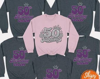 Custom 50th Birthday Sweatshirt, Vintage Retro 1970s Birthday Gift, Personalized 50 and Fabulous Party Hoodie, Custom Name Bday Celebrant