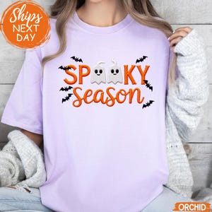 Spooky Season T-Shirt, Halloween Graphic Tee for Ghost Lovers, Spooky Season Shirt, Women Spooky Tee, Spooky Fall Shirt, Halloween Gift Tee