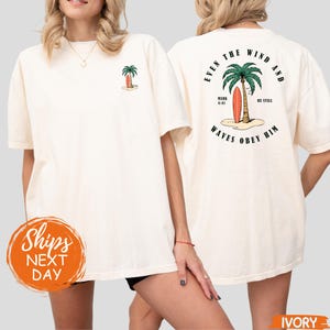 Christian Bible Verse Seaside T-Shirt, Retro Beachy Faith Graphic Tee, Casual Summer Shirt, Womens Inspirational Religious Tee, Baptism Gift