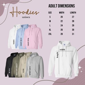 the hoodie sizes chart for adults and children