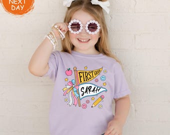 Personalized Pencil Back to School Shirt, Custom Name Student Tee, First Day of School Outfit, Welcome Back Any Grade Toddler Top