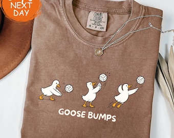Goose Bumps Volleyball Shirt, Volleyball Team Gift, Funny Sports Tee for Players, Cute Goose Lover Shirt, Game Day Cheer Apparel