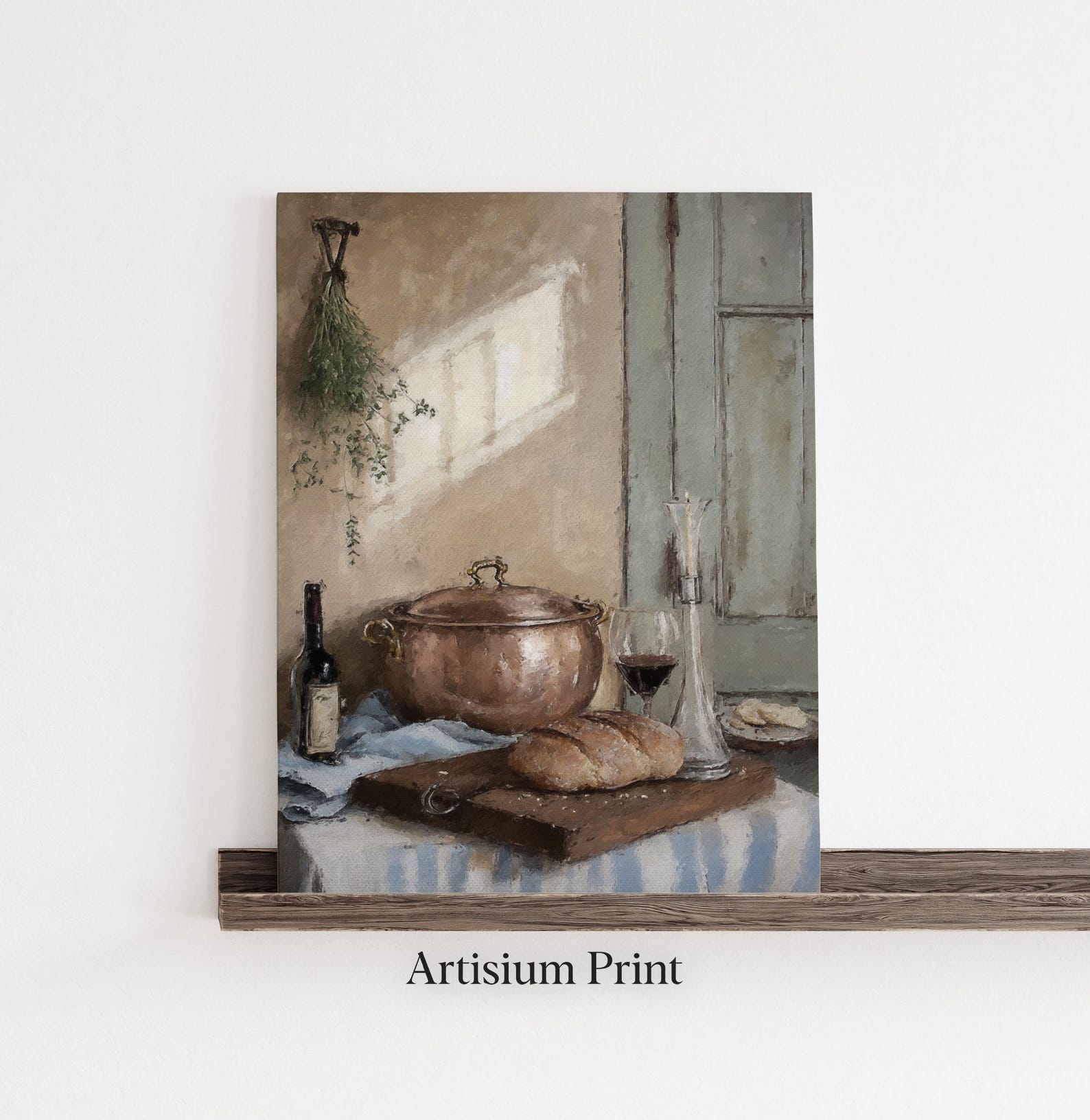 French Country Kitchen Art | Vintage Copper Tureen Print | Rustic ...