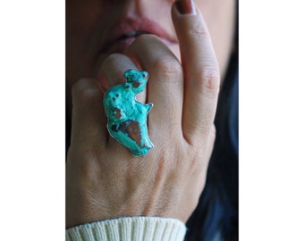 Kupfer Patina Splash Ring