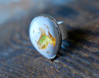 Sunshine Yellow Raw Fire Opal Ring