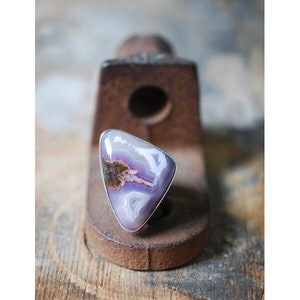 Spring Storm Ring Rare Lavender Laguna Plume Agate image 1