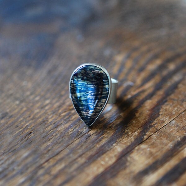 Covellite Mirror Ring Mother's Day Gift