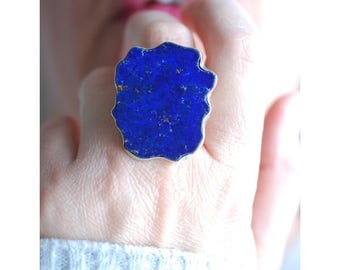 Dollybird Deep Blue Yonder Ring Natural Azurite Gem
