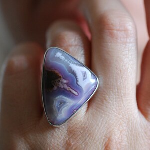 Spring Storm Ring Rare Lavender Laguna Plume Agate image 10