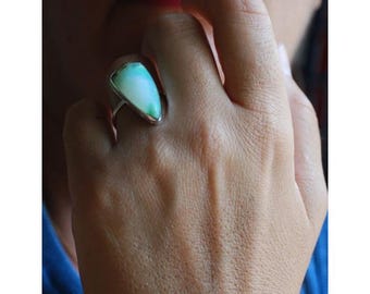 Brazilian Chrysoprase Shield Ring