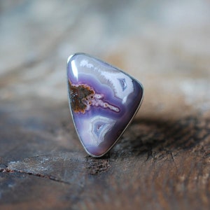 Spring Storm Ring Rare Lavender Laguna Plume Agate image 5