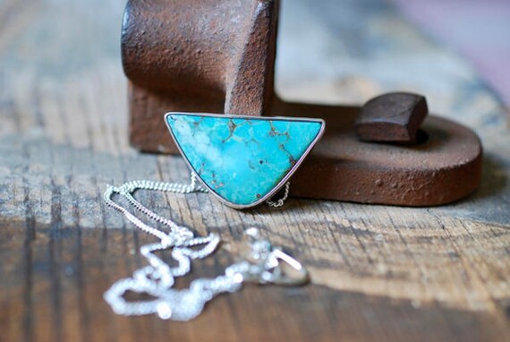 Turquoise Shield Pendant Layering Necklace